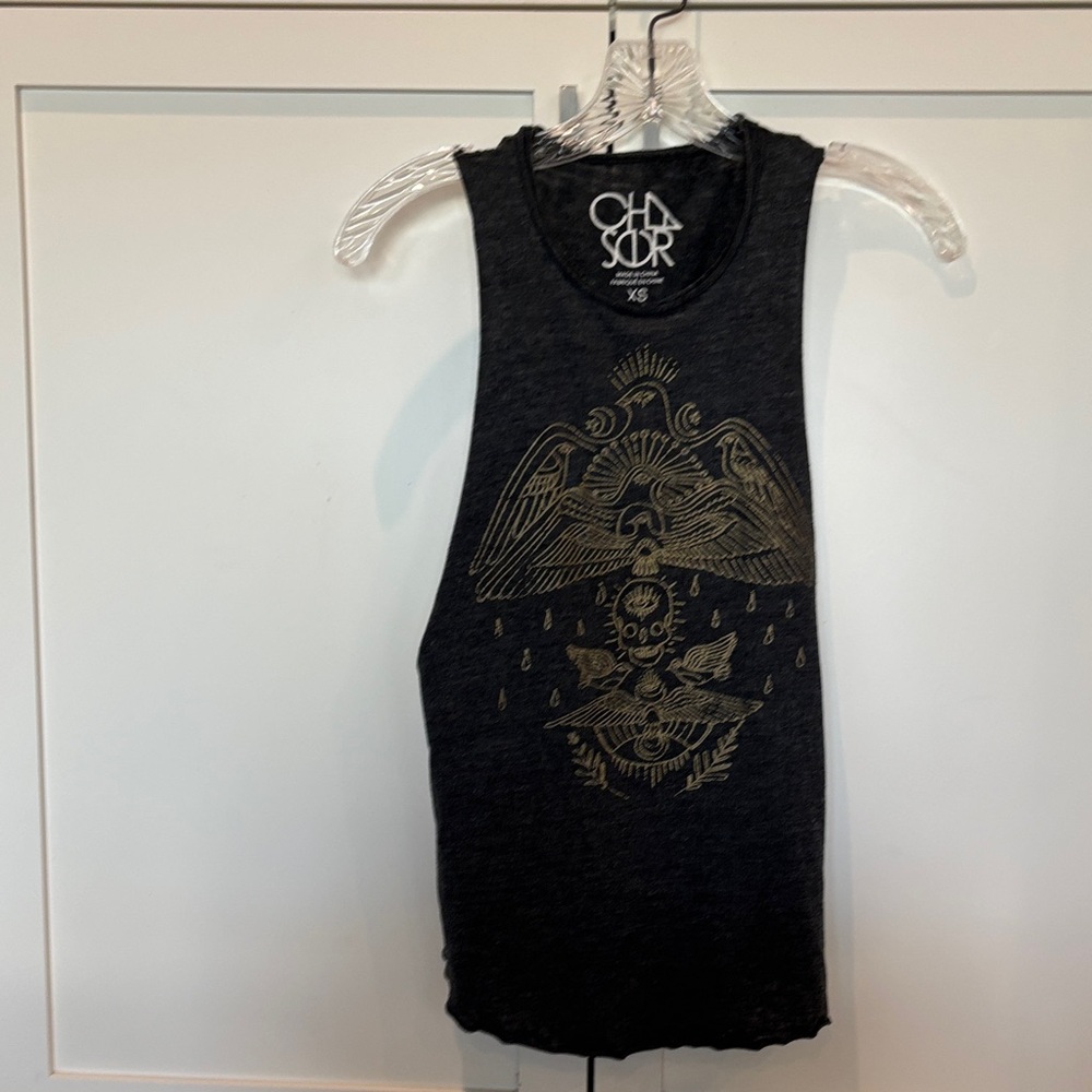 Chaser Charcoal and Gold Tank Top